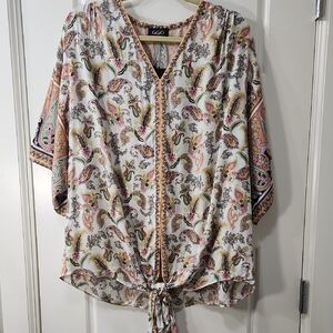 NWT GiGio Women's Multicolor Paisley Blouse Large